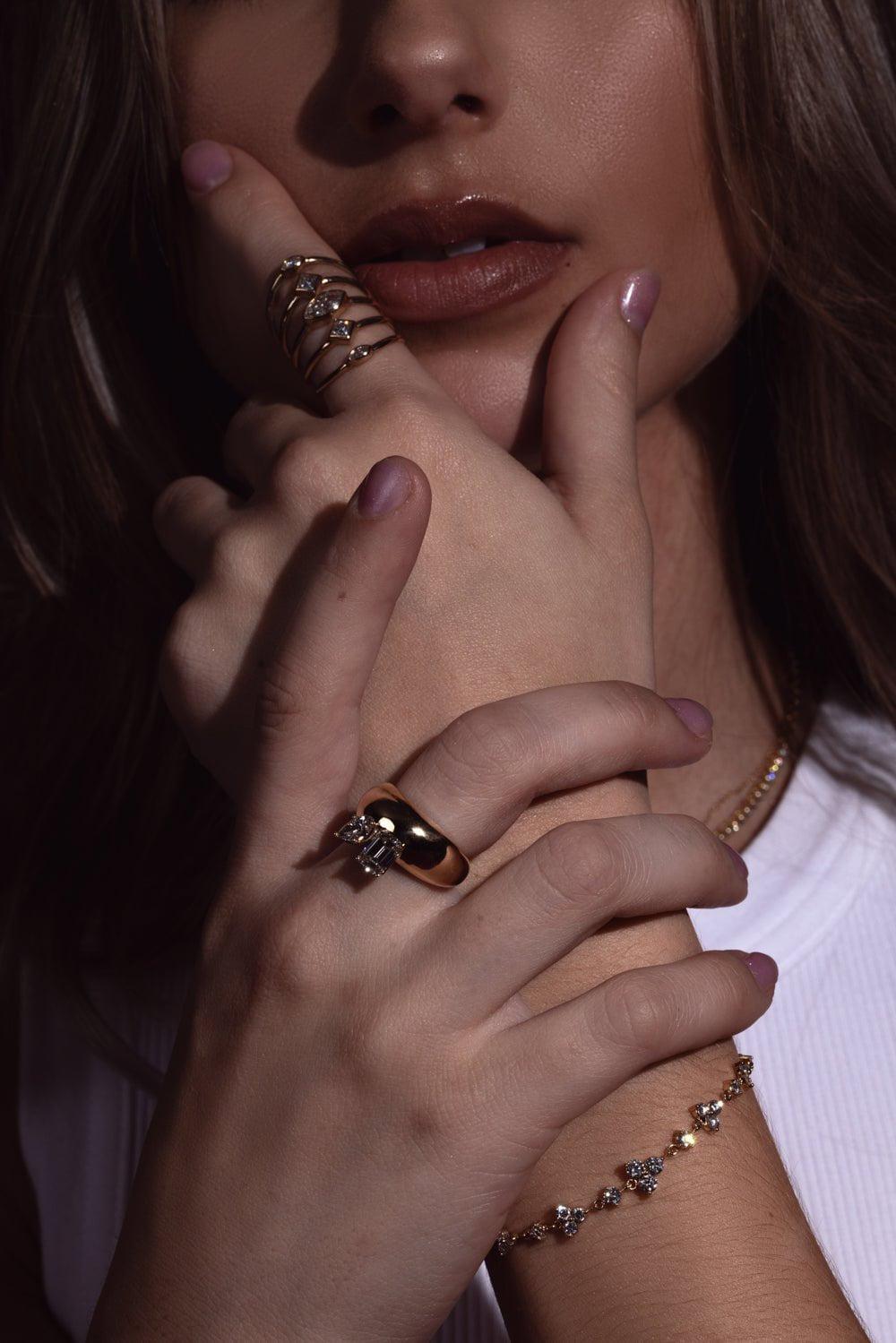 ZOE CHICCO-Marquise Princess Diamond Ring-YELLOW GOLD
