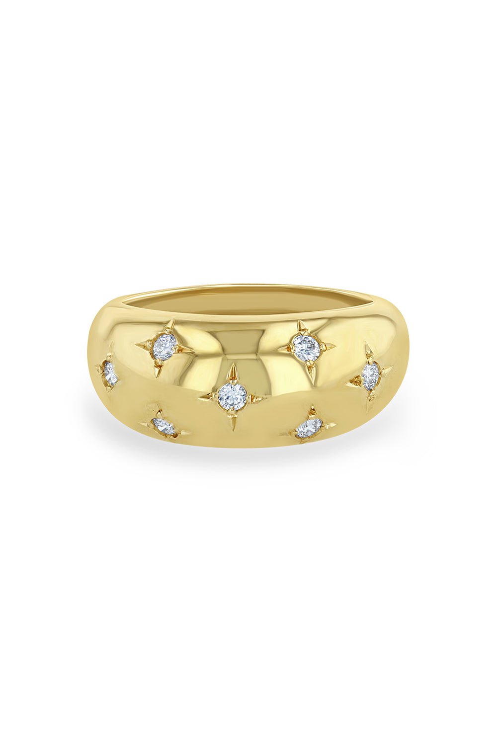 ZOE CHICCO-Scattered Star Set Diamond Medium Aura Ring-YELLOW GOLD