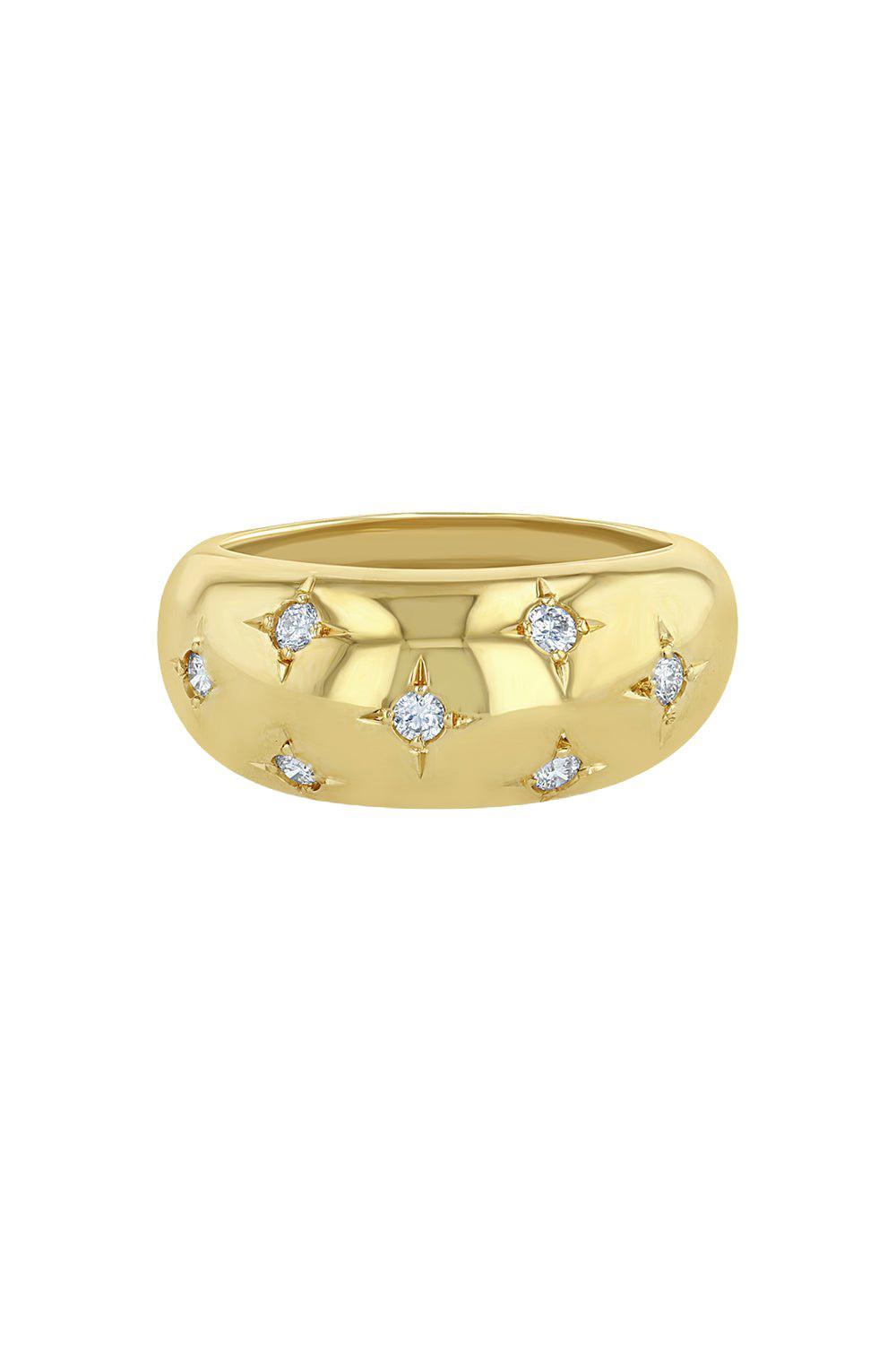 Scattered Star Set Diamond Medium Aura Ring-YELLOW GOLD-6.5-JEWELRYFINE JEWELRING-ZOE CHICCO