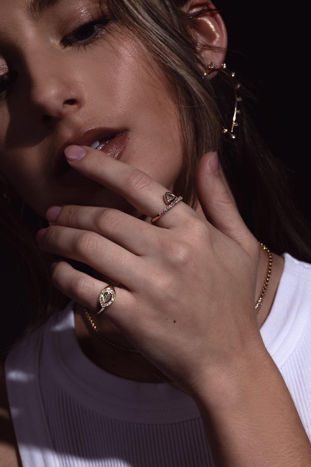 ZOE CHICCO-Thick Diamond Band Ring-YELLOW GOLD