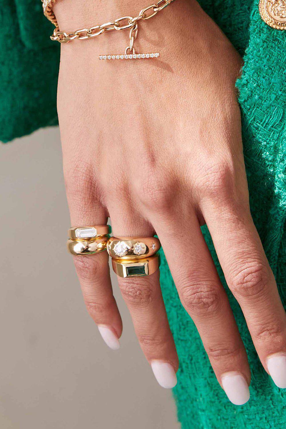 ZOE CHICCO-Scatter Star Set Diamond Medium Aura Ring-YELLOW GOLD