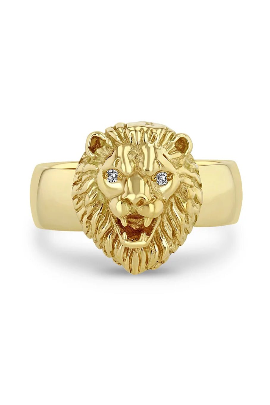ZOE CHICCO-Lion Head Ring-YELLOW GOLD