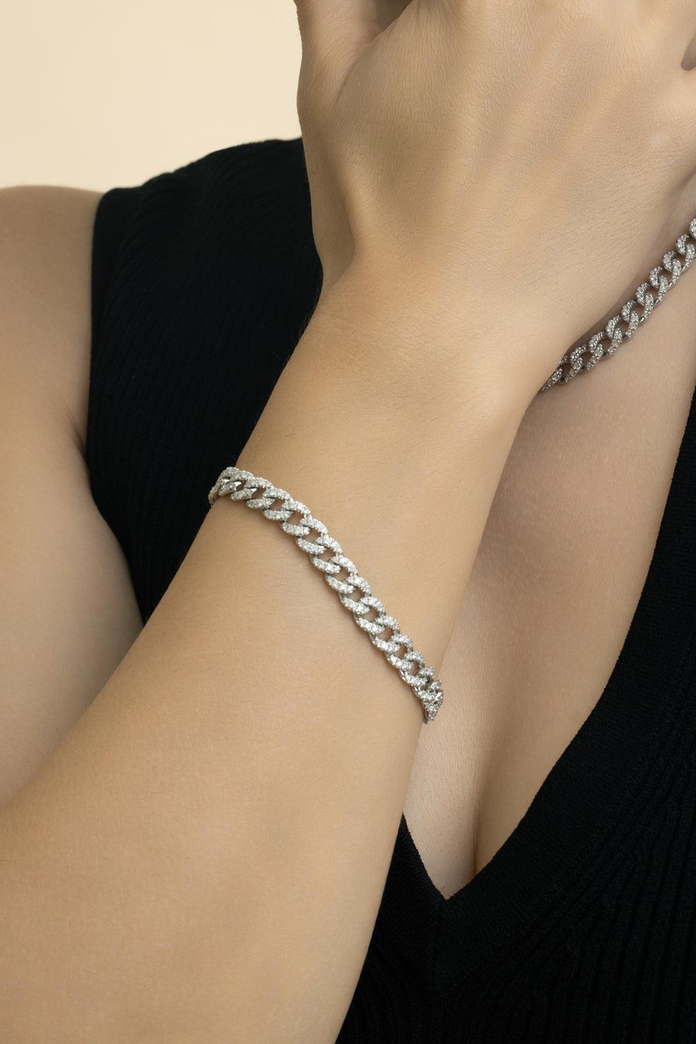 Diamond Groumette Bracelet-WHITE GOLD-JEWELRYFINE JEWELBRACELET O-ZYDO