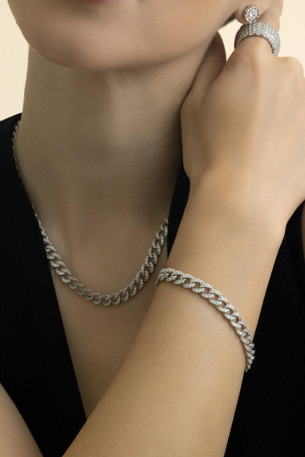 Diamond Groumette Bracelet-WHITE GOLD-JEWELRYFINE JEWELBRACELET O-ZYDO