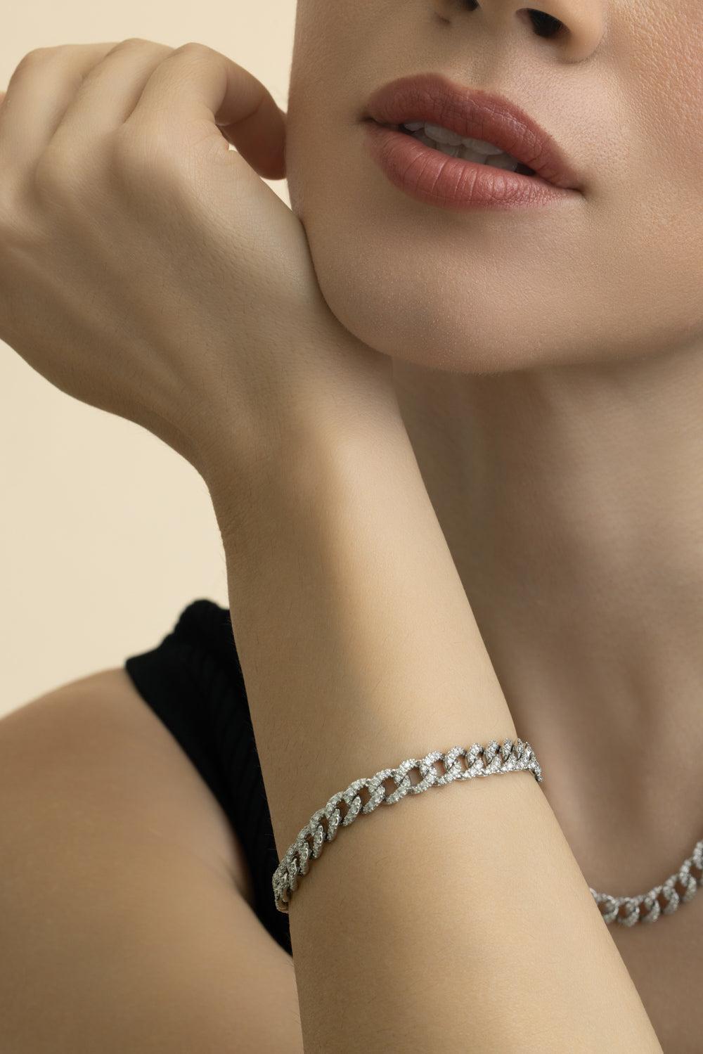 Diamond Groumette Bracelet-WHITE GOLD-JEWELRYFINE JEWELBRACELET O-ZYDO