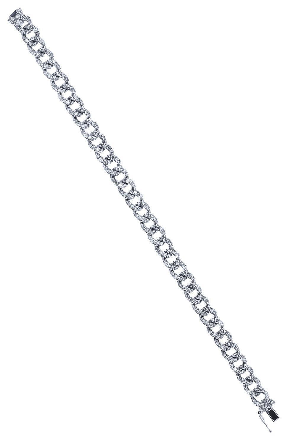 Diamond Cuban Link Bracelet-WHITE GOLD-7-JEWELRYFINE JEWELBRACELET O-ZYDO