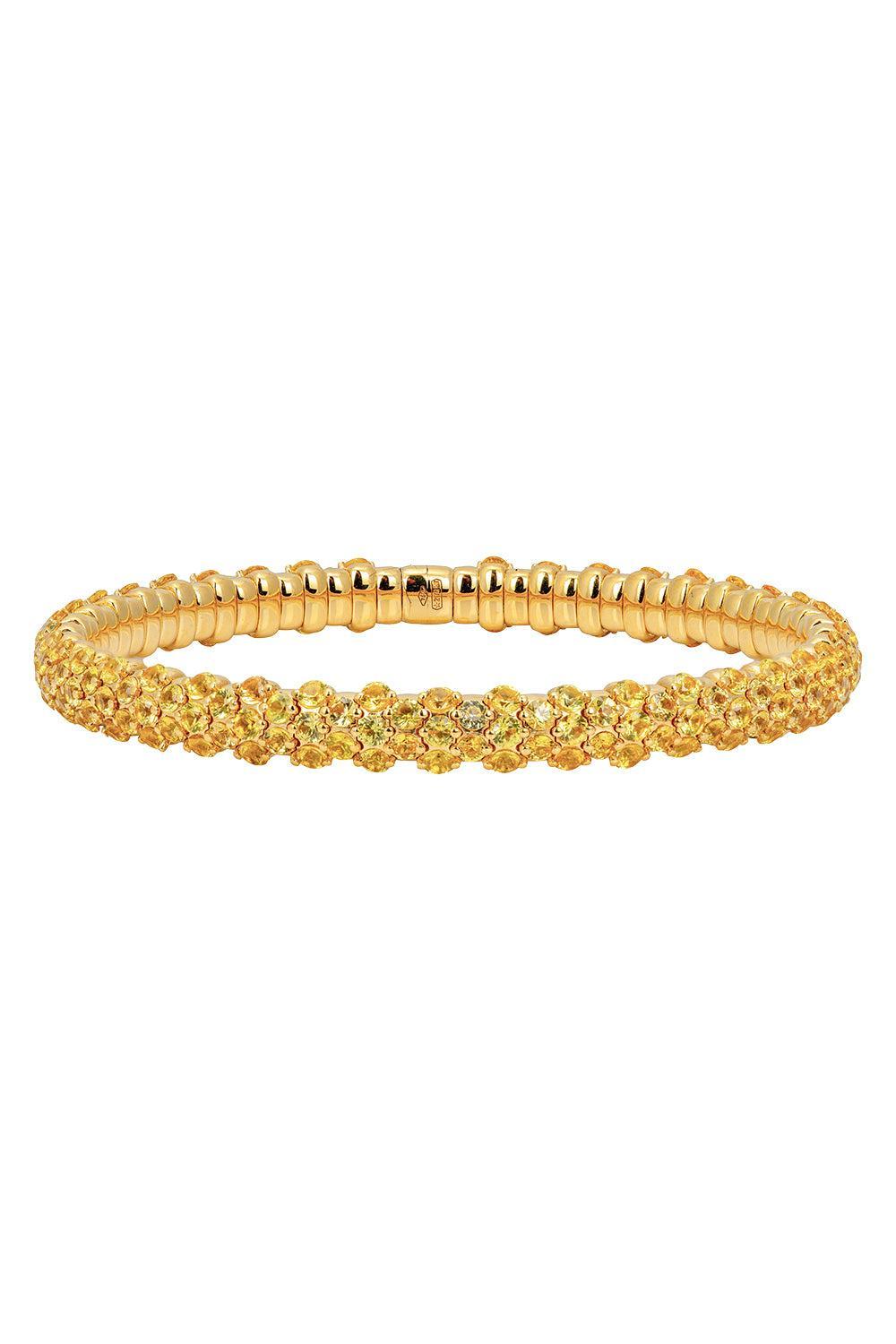Yellow Sapphire Slim Domed Stretch Bracelet-YELLOW GOLD-JEWELRYFINE JEWELBRACELET O-ZYDO