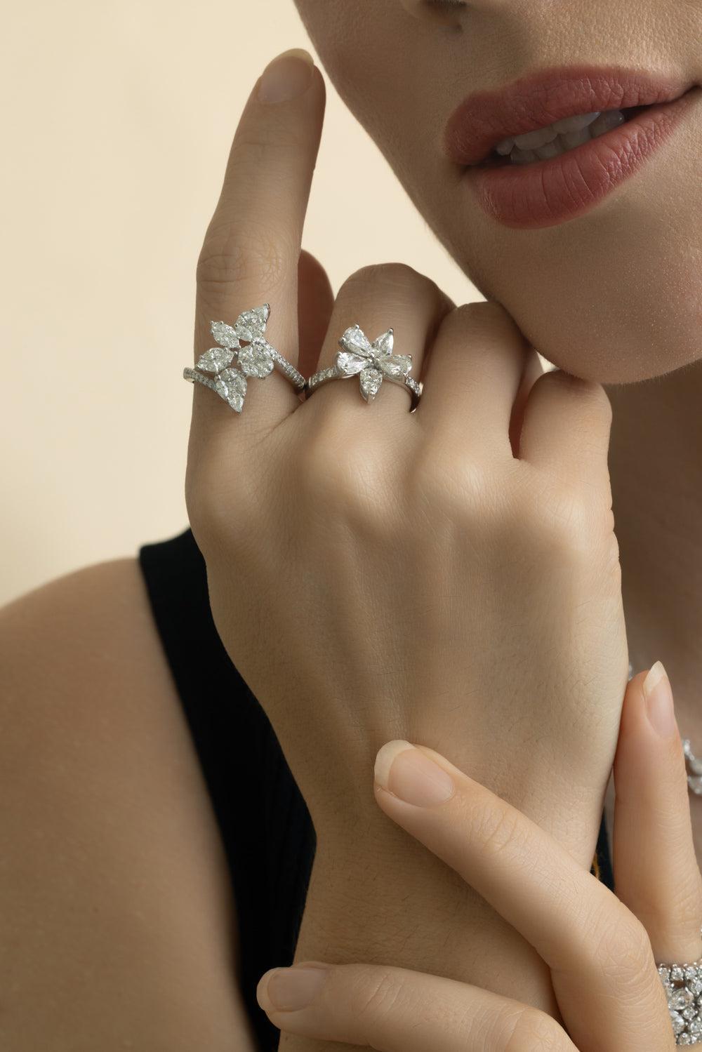 Diamond Cluster Ring-WHITE GOLD-6.75-JEWELRYFINE JEWELRING-ZYDO